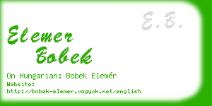 elemer bobek business card