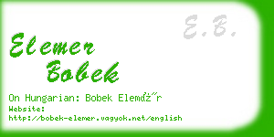 elemer bobek business card